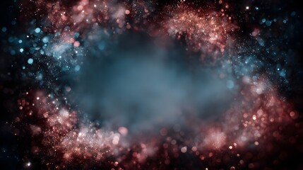 Naklejka premium Sparkling New Year fireworks and blurred bokeh lights around glowing center