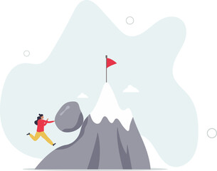 Perseverance, grit or persistence to push effort to success, resilience and strength to keep pushing and achieve goal and success concept. character life . © Oleg