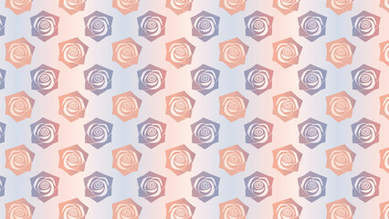 幾何学構成にバラとカーネーションをミックスしたシームレスデザインパターン背景