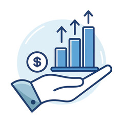 Money income thin line icon set. Containing profit, financial analysis data, finance graph, growth, investment, chart, fund, payment, revenue, statistic, earnings, management. Vector illustration