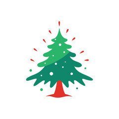 Fototapeta premium christmas tree emerging from paint splash vector