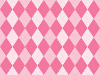 Elegant pink and white argyle pattern.  Perfect for backgrounds, textiles, or feminine branding. This seamless design offers a sophisticated yet playful feel.