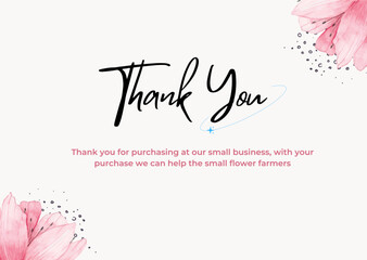 Pink Aesthetic Thankyou Card