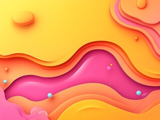Abstract Multilayered Backdrop with Smooth, Wavy Edges and 3D Accents