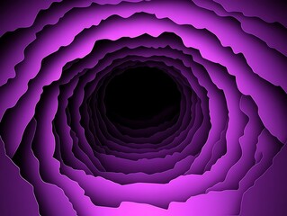 Abstract Purple Tunnels, Digital Art with Deep Perspective and Shadows