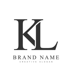 KL trendy logotype template. Initial letter k and l classic font style. Creative logo for company name or identity.