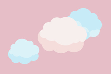 Pink and blue cloudscape illustration with a seamless sky 