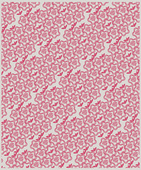 Elegant floral seamless pattern - branches with magnolia flowers. Repeat print with delicate petals. Simple line minimalism.