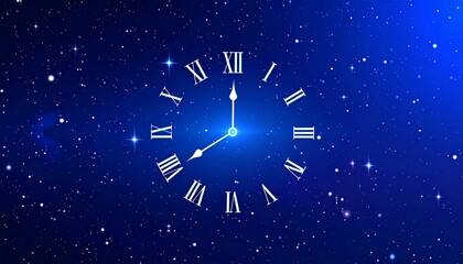 宇宙に浮かぶアナログ時計／Generated image