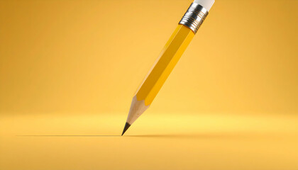 Yellow Pencil on Yellow Background