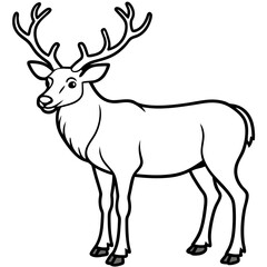 Minimal Elk Outline Vector 
