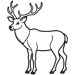 Minimal Elk Outline Vector 