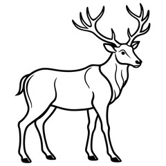 Minimal Elk Outline Vector 