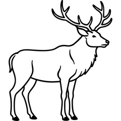 Minimal Elk Outline Vector 