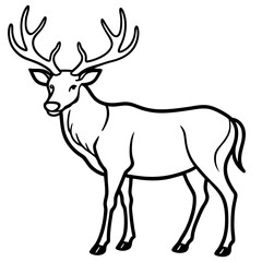 Minimal Elk Outline Vector 