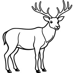 Minimal Elk Outline Vector 