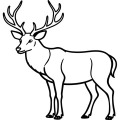 Minimal Elk Outline Vector 
