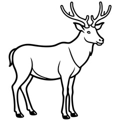 Minimal Elk Outline Vector 