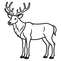Minimal Elk Outline Vector 