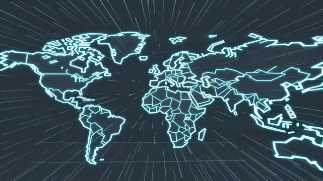 map of the world with binary code