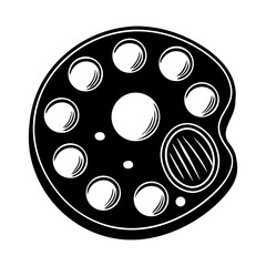 Downloadable painting palette vector art for artists and designers black and white illustration design