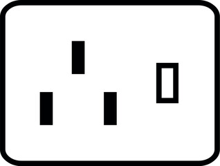 Illustration of find vector image of type i electrical outlet plug with three rectangular prongs for design and engineering use vector