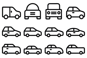 Fototapeta premium Car icons set vector illustration design for web and mobile