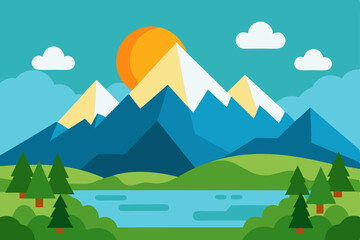 mountain landscape with trees