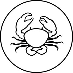 Illustration of crab outline drawing vector image for seafood restaurant logo or coastal themed design illustration vector art vector