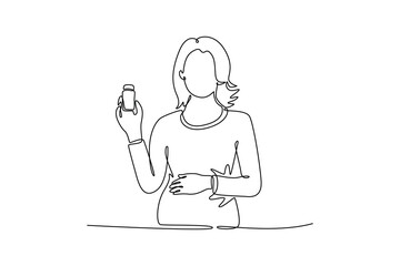 Pregnant mom concept. Single line draw design. Vector graphic illustration