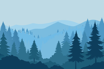 Fototapeta premium winter mountain landscape with trees