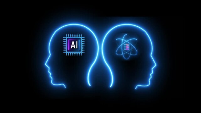 AI Artificial intelligence machine learning concept on the transparent background. innovation technology, cloud computing, futuristic, internet network. Animation of AI ethics icon. 4k video animation