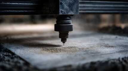 Laser engraving cutting intricate pattern on wood surface