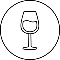 Illustration of wine glass vector icon illustration for bar restaurant menu design or wine tasting event graphic element vector