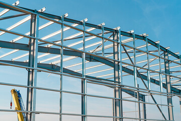Steel Frame Construction under Blue Sky