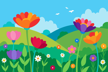 Fototapeta premium flowers and butterflies