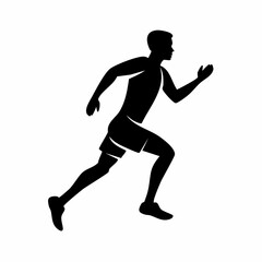 Obraz premium abstract icon of a runner on a white background