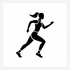 Obraz premium abstract icon of a runner on a white background