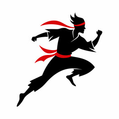 A silhouette image of a karate person