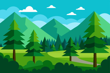 Fototapeta premium landscape with forest