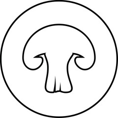 Illustration of mushroom outline vector icon illustration of edible fungi in simple black and white design for food concept 100 vector