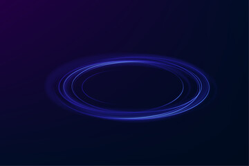 Blue neon ring. Glowing circle. Glow effect. Round light frame. abstract light lines of movement and speedAbstract light lines of movement and speed. light blue ellipse.