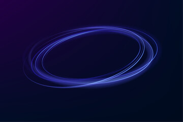 Blue neon ring. Glowing circle. Glow effect. Round light frame. abstract light lines of movement and speedAbstract light lines of movement and speed. light blue ellipse.