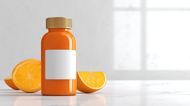 Bright orange packaging for vitamin C supplement design