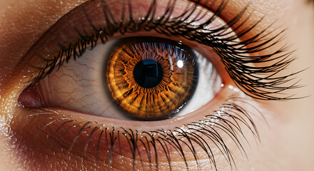 Fototapeta premium Realistic Human Eye Closeup with Vibrant Iris Pattern