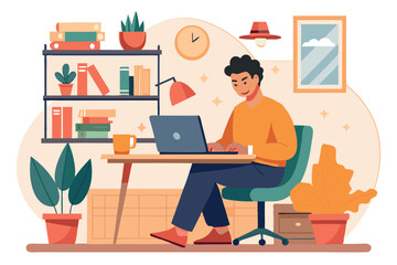 Fototapeta premium Remote Work from Home Concept