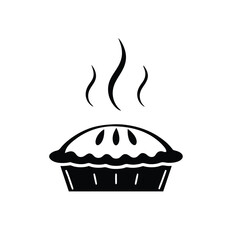 America's most popular apple pie.  Whole homemade fruit pie. Vector color realistic illustration. Pie Icon on Transparent Background. © Salma