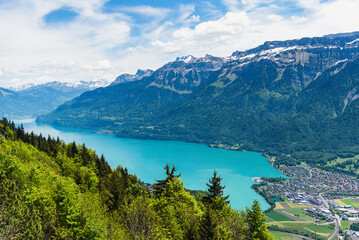 Harder Kulm Lookout with Turquoise Brienz Lake and Alpine Peak