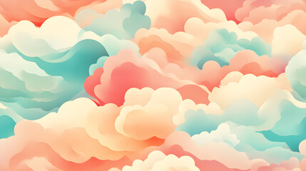 Fototapeta premium Abstract Pastel Cloudscape with Soft Gradient Colors
