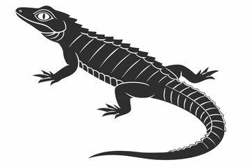 Fototapeta premium crocodile skink sihouette black vector 